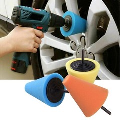 Foam Drill Polishing Cone Ball Pads Kit Car Hub Waxing Buffing Wheel Polisher 4″