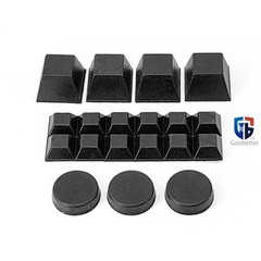 10x Rubber Feet Bumpons, Self Adhesive Pads, Black Round/Square, Small & Large