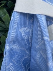 Williams Sonoma Vtg 2008 Lemon JACQUARD Tablecloth 70” x 90” BLUE NWT Cotton