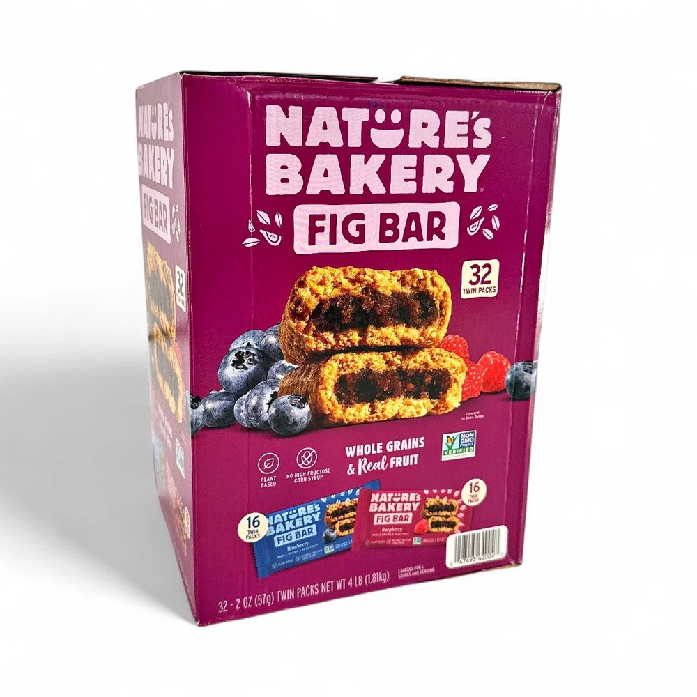 Nature’s Bakery Fig Bars Variety Pack, Blueberry + Raspberry 2 oz – 32 Count