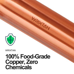 Wrixtan Plain Classic Copper Water Bottle – 34 oz | Pure Copper & Leak-Proof