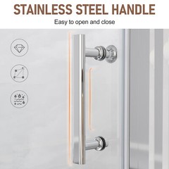 SUNNY SHOWER 26-36″ x72″ Pivot Shower Door Frameless 1/4″ Glass Panel