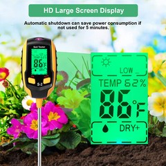 5in1 LCD Digital PH Soil Tester Plant Lawn Water Moisture Temperature Test Meter