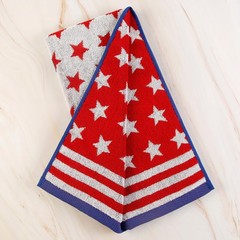 2 Pack Patriotic Hand Towels 4th of July Red Blue Stars and Stripes Cotton Ba