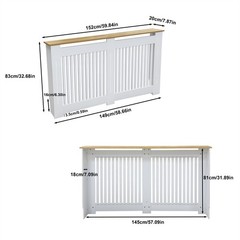 Modern Radiator Cover with Table Top, White Radiator Cabinet, Enclosure for Home