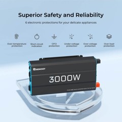 Renogy 3000W Pure Sine Wave Inverter 12V DC to 120V AC Converter Remote Control