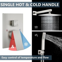 Shower Faucet Set Rain Shower System with Handheld Spray Bathroom Shower Comb…