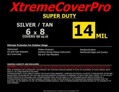 TARP 6′ x 8′ SILVER/TAN 14mil Multipurpose Protective Cover with Grommet