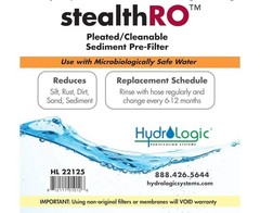 Purification Systems Hydrologic Stealth ROTM Cleanable Pleated Sediment Filter