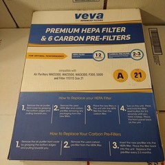 Veva Advanced Filters Premium True Hepa & 6 Filter Pre-Filter Type A Size 21 new