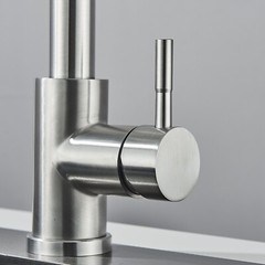Brushed Nickel Kitchen Faucet Sink Mixer Faucet Pull Down Sprayer Single Handle