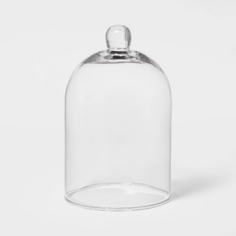 8.8″ x 5.4″ Glass Cloche Pillar Candle Holder Clear