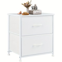2 Drawer Dresser Nightstand Pack Of 2 Bedroom Storage Organizer Cabinet Fabric