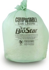 Plasticplace 20-30 Gallon Clear Compostable Trash Bags, 1.0 Mil, (75 Count)