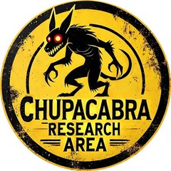 Round Chupacabra Research Area Metal Sign Vintage Cryptid Warning Wall Decor