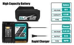 NEW 6.5Ah Battery and Charger For Makita 18V LXT Lithium BL1830 BL1850 BL1860