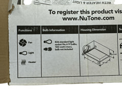 NuTone 110 CFM Ceiling Exhaust Bath Fan LED Light & Heater 765H110L (OB)