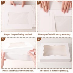 48 pcs Bakery Boxes 12x8x2.5 Inches 3Style Windows Cookie Boxes Treat Boxes w…