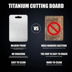 Titanium Cutting Board 100% Pure Non-Stick Double-Sided 11×15.5″ in for Kitchen