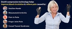 2 Pairs Copper Infused Compression Arthritis Gloves, Fingerless Carpal Tunnel