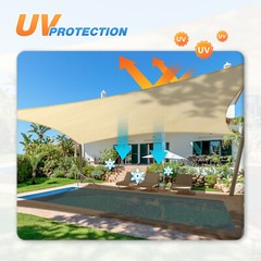Permeable Shade Sail Patio Awning Outdoor Garden Patio Sun Canopy Shelter Cover