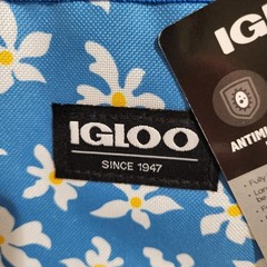 Igloo Tote Cooler 9 Can Bag Blue Soft Sided White Yellow Floral Pocket Insulated
