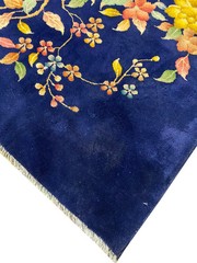 8.11 x 11.9 ART DECO Chinese Rug ROYAL BLUE#F-6877