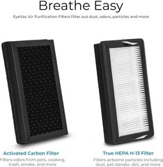 EyeVac Air 2-in-1 HEPA Air Purifier & Touchless Vacuum Automatic Dustpan Black