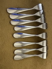 (4) SALAD FORKS Nambe MAEVE Vietnam Stainless 18-10 Concave Outline (2avail)