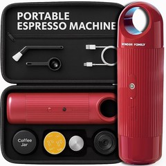 Portable Espresso Machine Travel Coffee Maker for Pods & Grounds Mini 5 Cup Make