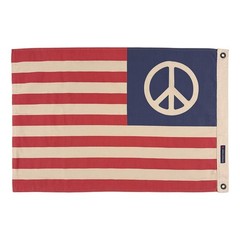 100% Cotton Printed Flag, Made in USA, Vintage Style Faded American Peace Sign