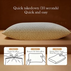 Memory Foam Pillows for Sleeping Adjustable Bamboo Blend Queen Size 18X28 in