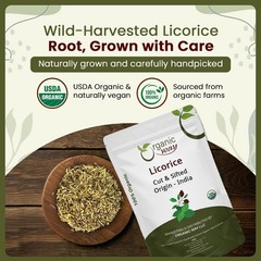 Organic Way Licorice Root Cut & Sifted – Organic, Kosher & USDA Certified