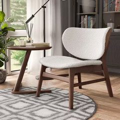 River Run 19.75 In. Walnut round Wood End Table with V-Shape Base