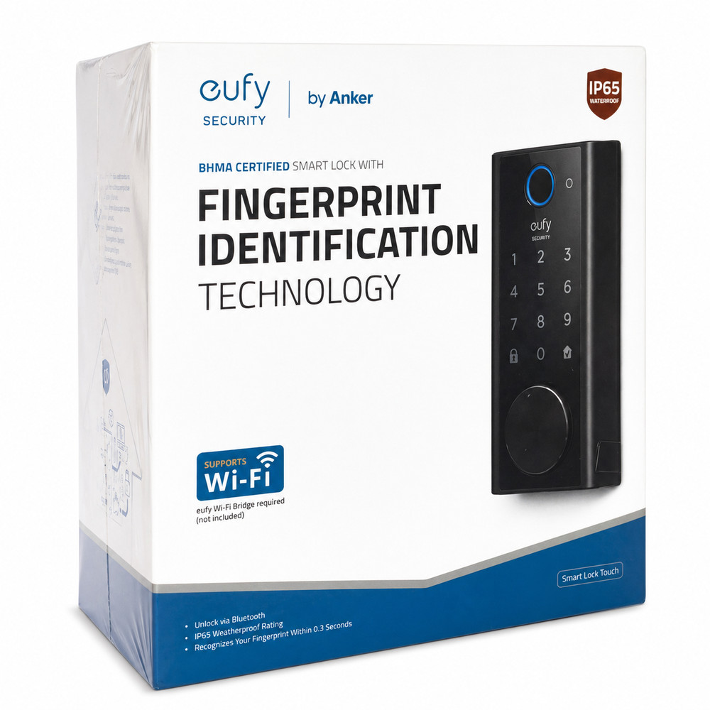 EUFY SMART LOCK TOUCH T8510 FINGERPRINT IDENTIFICATION WIFI BLUETOOTH IP65 NEW