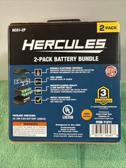 NEW Hercules HC01-2P 20V Lithium-Ion 5Ah Battery 2-Pack, Black