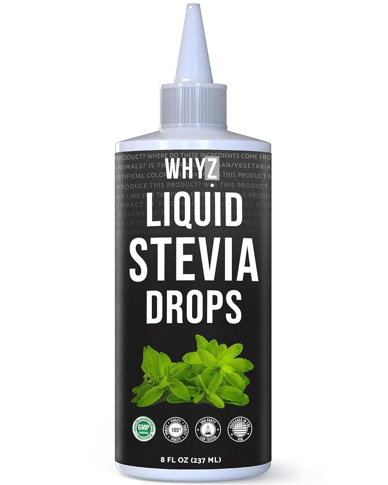 WHYZ Liquid Stevia Drops 8oz Plant-Based, Zero Calorie Sweetener, 1,183 Servings