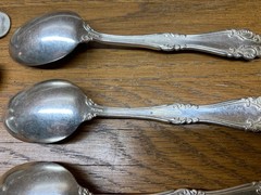 9 Rogers Nickel Silver spoons along with 4 Holmes & Edwards
