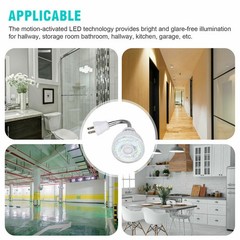 LED Sensor Night Light Motion-Activated AC Outlet Plug-In Wall Stair Lamp Indoor