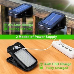 Clip on Solar Lights for Fence, 3 Modes Solar Motion Lights Outdoor Waterproof