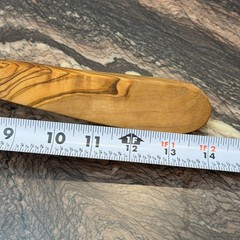 14″ Olive Wood Ladle Handmade in Tunisia, Gorgeous Unique Wood Characteristics