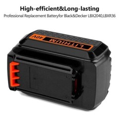 40V 4.0Ah LBX2040 for Black and Decker 40 Volt Lithium Battery LBXR36 LBX1540 US