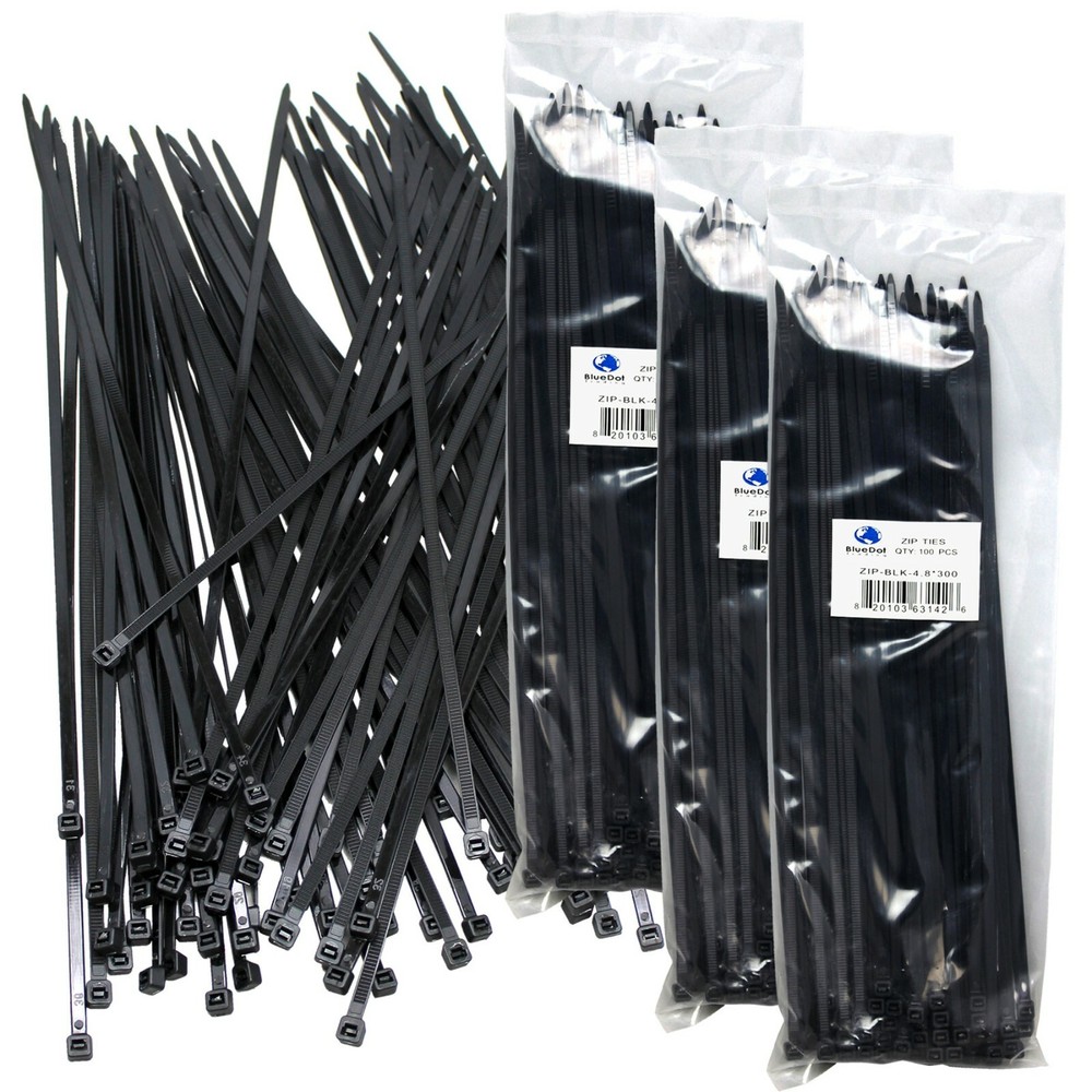 300 Pack Cable Ties Tie Wraps Plastic Nylon Zip Ties Strong Extra Long NEW 12″