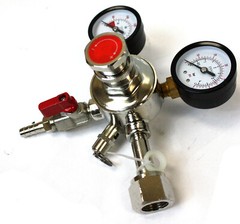 Dual Gauge CO2 System Regulator Shutoff Valve HFS 4 Homemade Brewing Draft Beer
