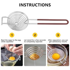 NileHome Egg Separator Yolk White Stainless 3.1 x 9.8in, 1 Pack