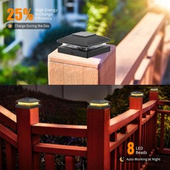 6/12/18Pack Solar Post Cap Light For 4×4 Outdoor Waterproof LED Deck Fence Light