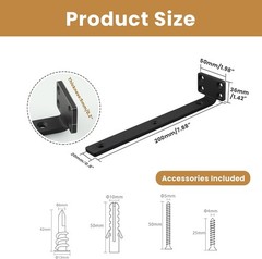 4 Pack 7.88 Inch Floating Shelf Bracket, Heavy Duty Metal L Brackets