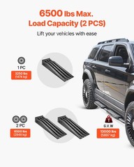Car Ramps, 2 PCS 13000 lbs GVW Capacity, 6.3 in Lift Height, Portable High Profi