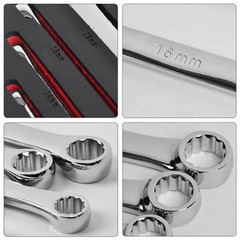 Extra Long Box End Wrench Set, Metric Durable Aviation Spanner 6PCS CRV 8 – 19mm