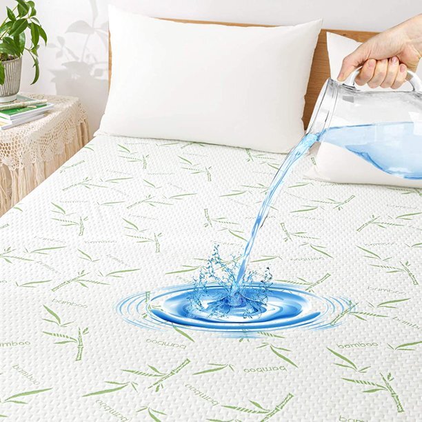 Waterproof Bamboo Mattress Protector Hypoallergenic Breathable Fitted Bed Covers